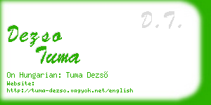 dezso tuma business card